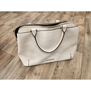 Steve Madden Large Tote Bag Cream Off White Top Zip and Top Handle Gold Hardware
